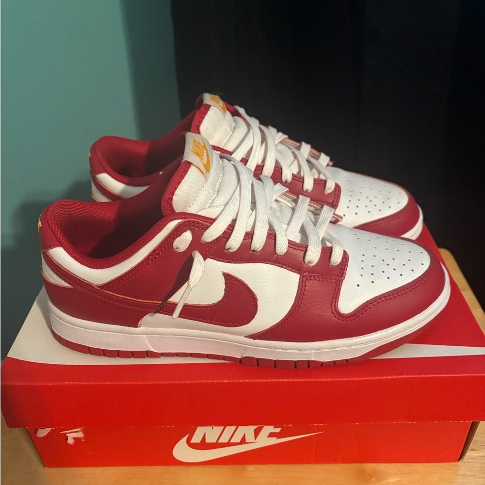 Size 9 Gym Red/USC Dunk Lows